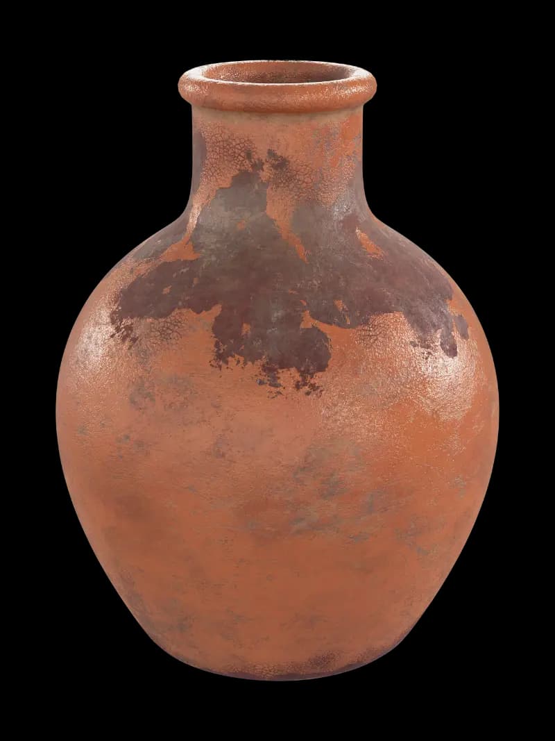 Weathered terracotta vessel, a quiet still-life detail