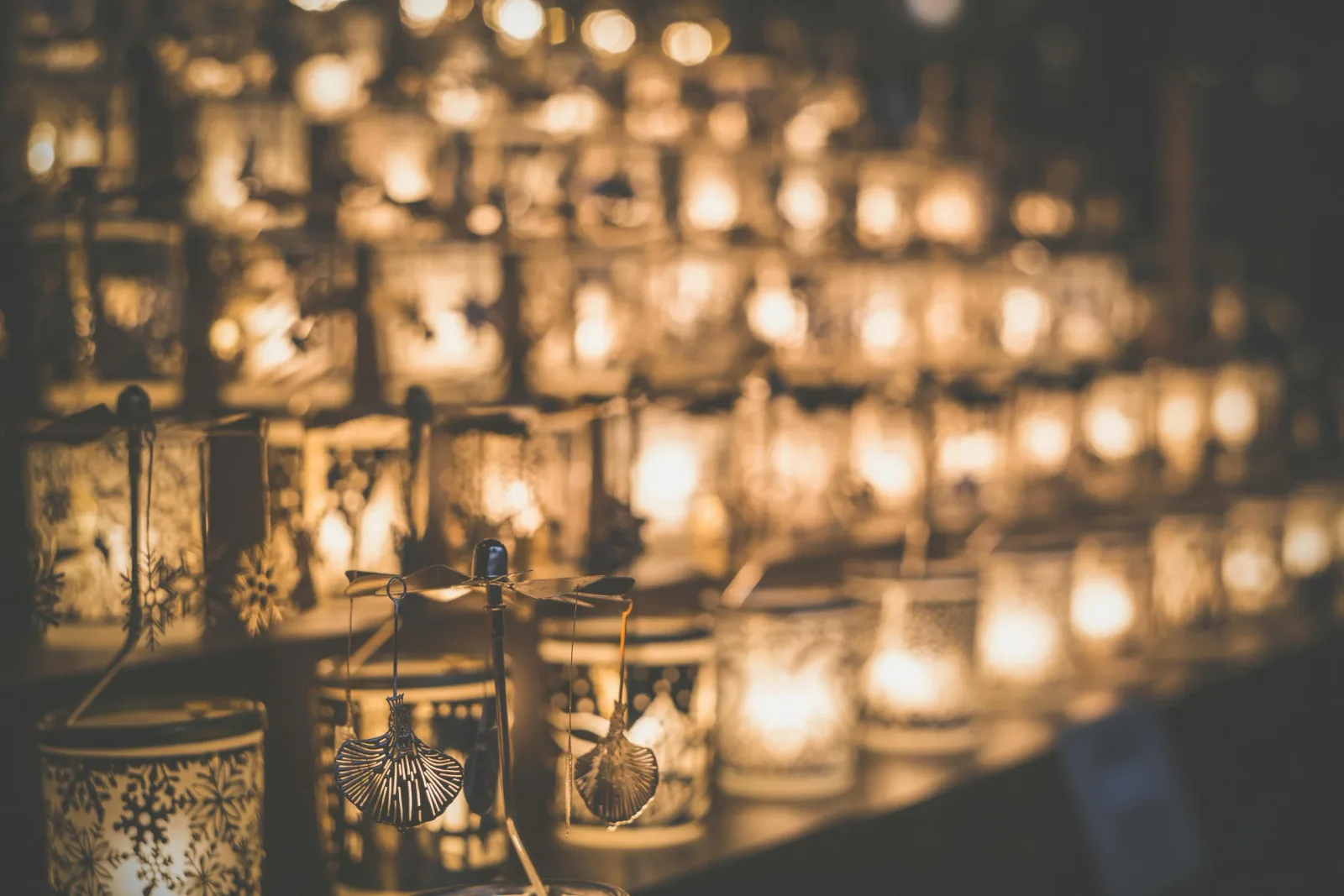 Hypnosis FAQ for Hope Still Hypnosis in Millbrook NY, rows of candle lanterns glowing in warm light